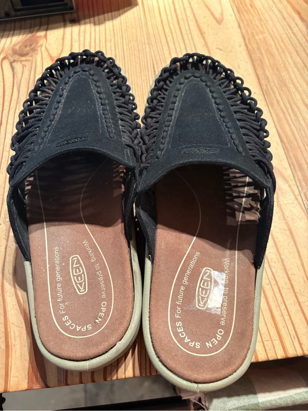 Keen Black Woven Slip-On Mules